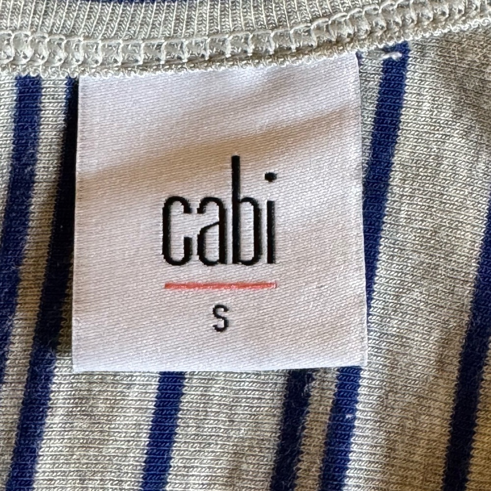 Cabi Ticker Tee Striped Blue and Gray Tank Top - Picture 15 of 16